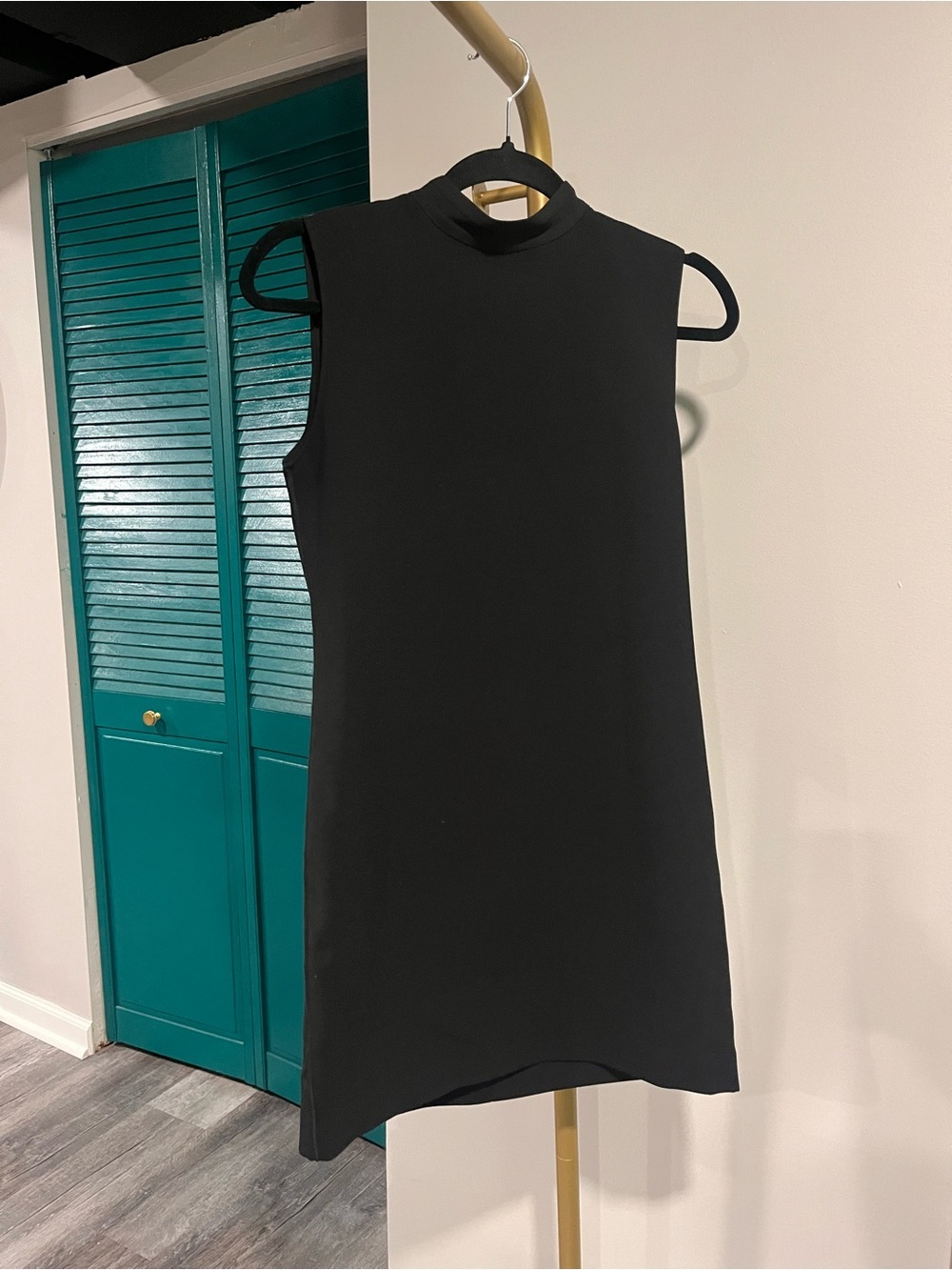 ZARA Black Mock Neck Mod Shift Dress | NWT Partial Tags | Minimalist Chic - Picture 2 of 5